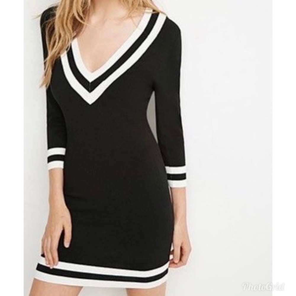 Varsity V-Neck Sweater Dress (BUNDLE)